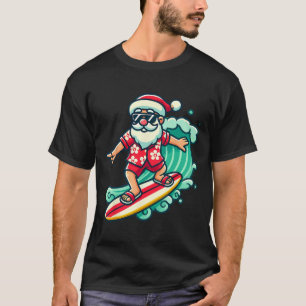 Surfing Santa Tropical Christmas Vacation Xmas In  T-Shirt