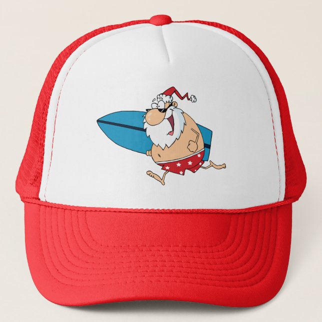 surfing santa trucker hat (Front)