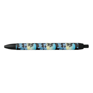 Surfing Sea Beach Black Ink Pen