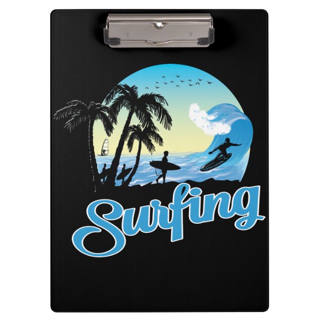 Surfing Sea Beach Clipboard (Front)