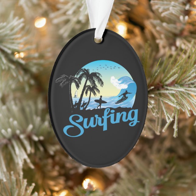 Surfing Sea Beach Ornament (Tree)