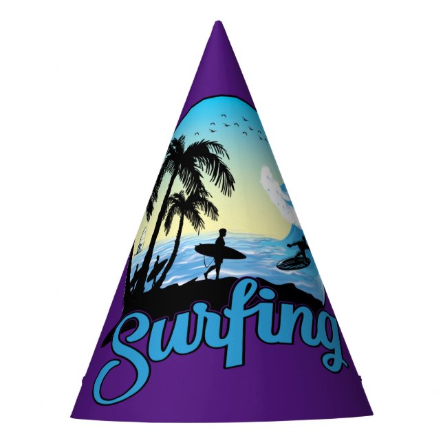 Surfing Sea Beach Party Hat (Front)
