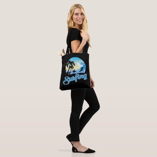 Surfing Sea Beach Tote Bag (On Model)