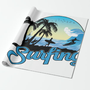 Surfing Sea Beach Wrapping Paper