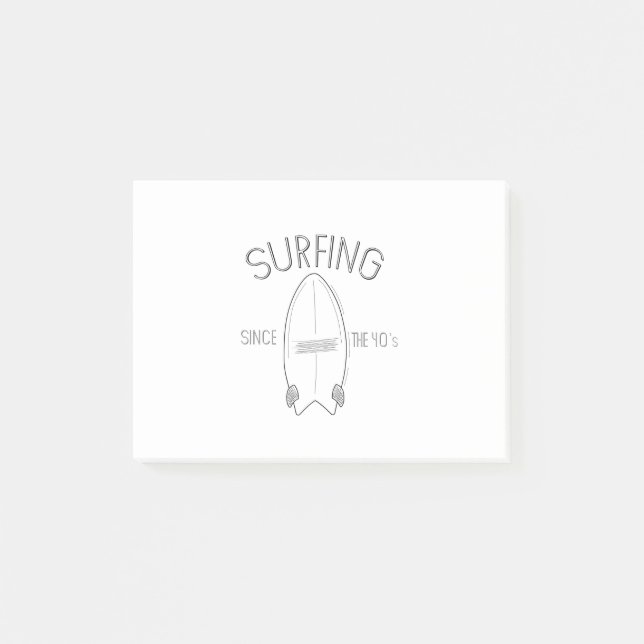 Surfing since the 40's post-it notes (Front)