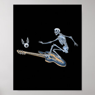 Surfing Skeleton - By Emek Artman  Poster