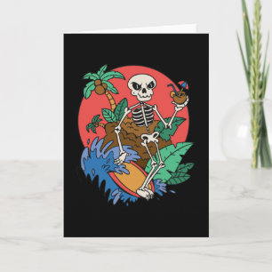 SURFING SKELETON CARD