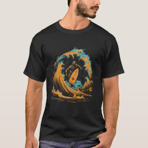 Surfing Skeleton Surfer Halloween Costume Funny Wa T-Shirt