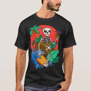 Surfing Skeleton Surfer Surfboard T-Shirt