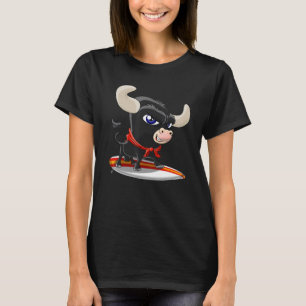 Surfing spot Spain with cute bull T-Shirt
