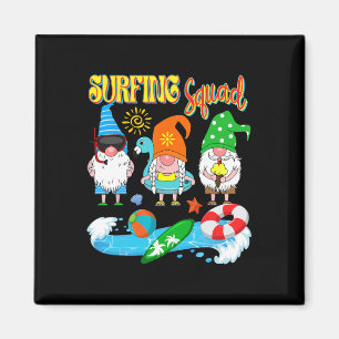 Surfing Squad Three Gnomes Hawaiian Surfing Summer Magnet