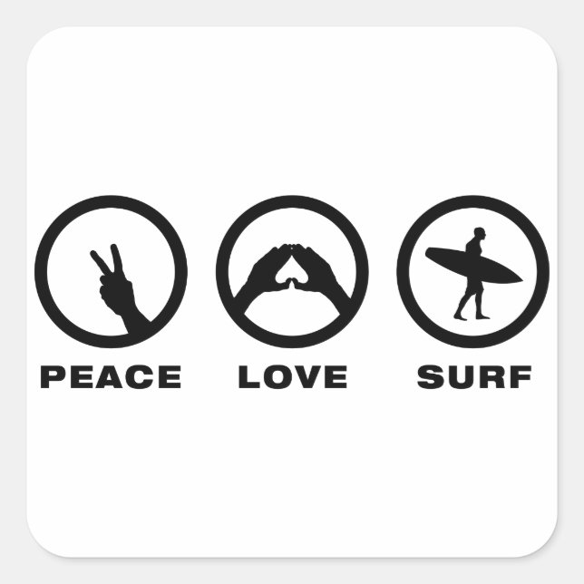 Surfing Square Sticker (Front)