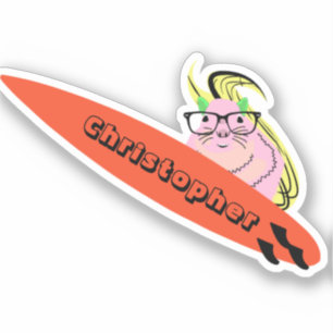 Surfing squirrel laptop sticker