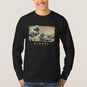 Surfing Standard Schnauzer Kanagawa Wave Japanese T-Shirt