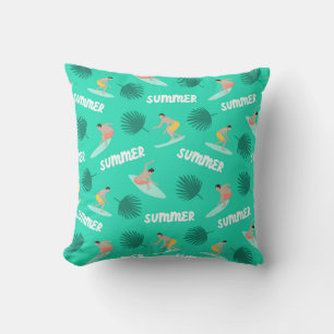 Surfing Summer Adventure Pattern Cushion