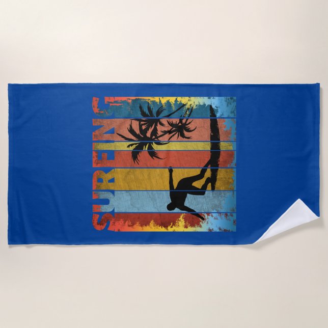 SURFING SUMMER BEACH SURFER TOWEL (Front)