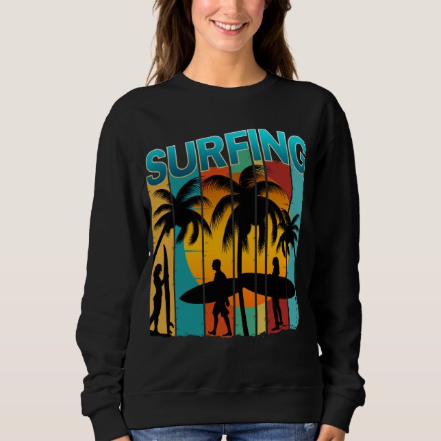 surfing summer vacation sweatshirt (Front)