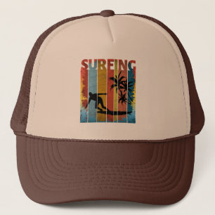 SURFING SUMMER VINTAGE TRUCKER HAT