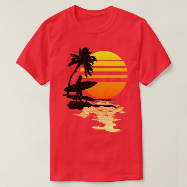 Surfing Sunrise 1 T-Shirt (Design Front)