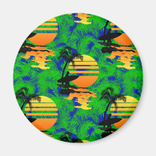 Surfing Sunset Magnet