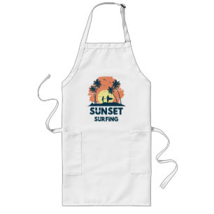 Surfing -Sunset Surfing Long Apron