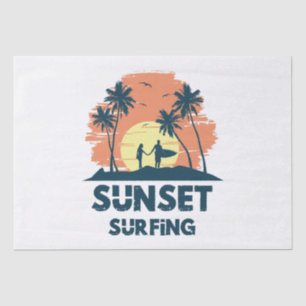 Surfing -Sunset Surfing Tissue Paper