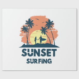 Surfing -Sunset Surfing Wrapping Paper