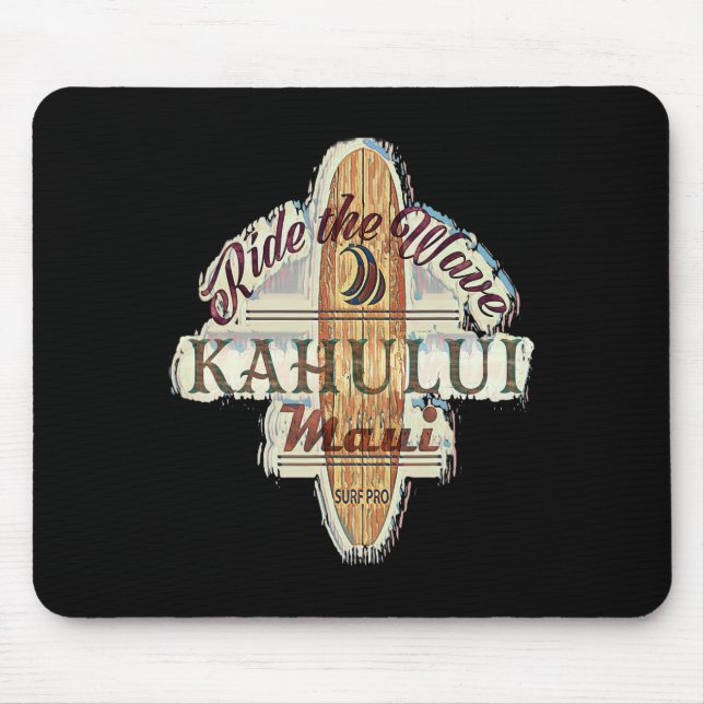 Surfing, Surfboard, Distressed Longboard Kahului M Mouse Pad (Front)