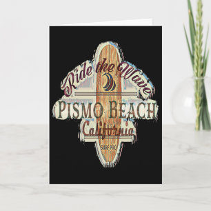 Surfing, Surfboard, Surfer Pismo Beach, California Card