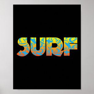 Surfing Surfboard Vintage Clic Retro Surfboarder S Poster