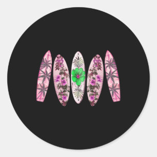 Surfing Surfboard Vintage Retro Surfboarder Beach Classic Round Sticker
