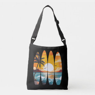Surfing Surfboards Sunset Crossbody Bag