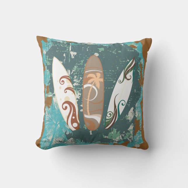surfing surfboards throw pillows sand (Front)