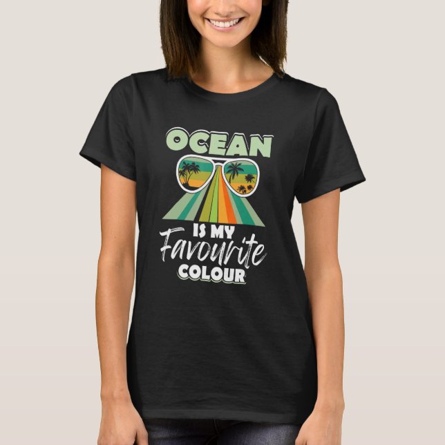 Surfing Surfer Beach Ocean Is My Favourite Colour  T-Shirt (Front)