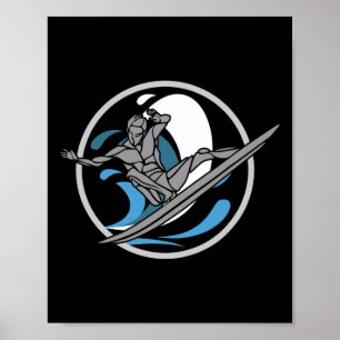Surfing Surfer Modern Design Wakesurf Ocean Beach Poster