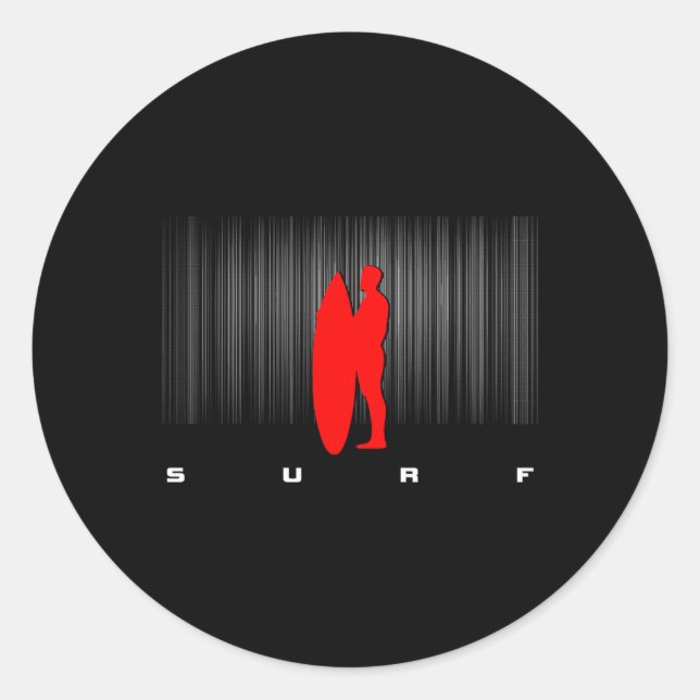 Surfing Surfer Surf  Classic Round Sticker (Front)