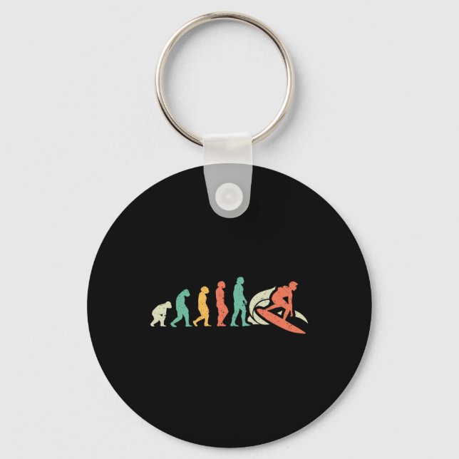 Surfing Surfer Surfboard Evolution  Key Ring (Front)