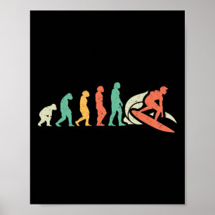 Surfing Surfer Surfboard Evolution Poster