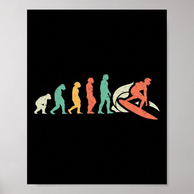 Surfing Surfer Surfboard Evolution  Poster (Front)