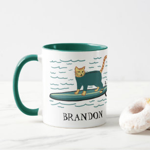 Surfing Tabby Cat CUSTOMIZE IT Mug
