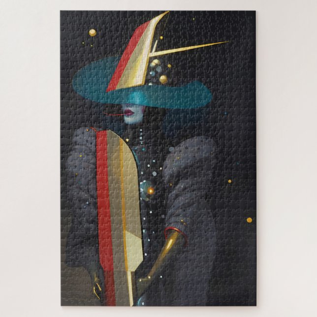 Surfing the Astro-Witch Jigsaw Puzzle (Vertical)