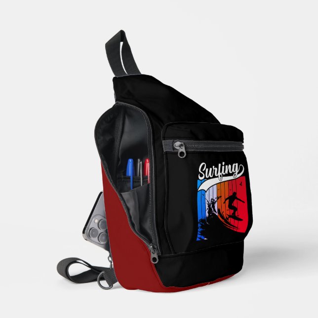 Surfing the Big Wave Vibes Sling Bag (Open)