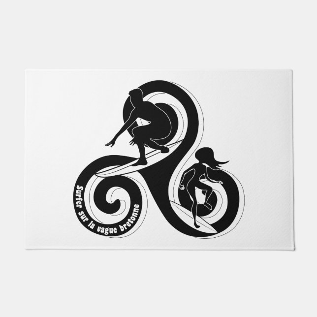 Surfing the Breton Wave Doormat (Front)