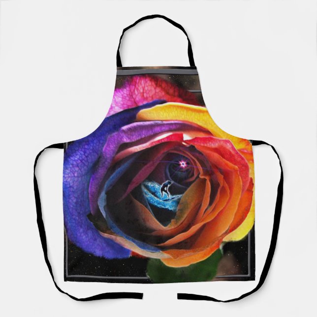 Surfing the Rainbow Rose Apron (Front)