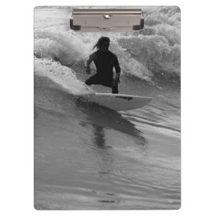 Surfing The Waves Grayscale Clipboard