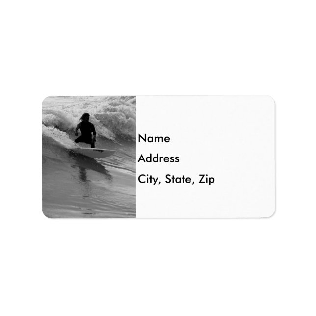 Surfing The Waves Grayscale Label (Front)
