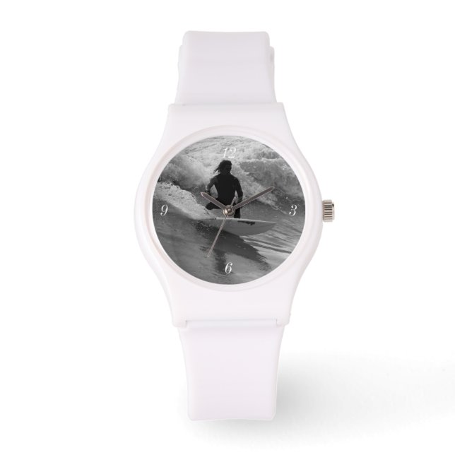 Surfing The Waves Grayscale Watch (Front)