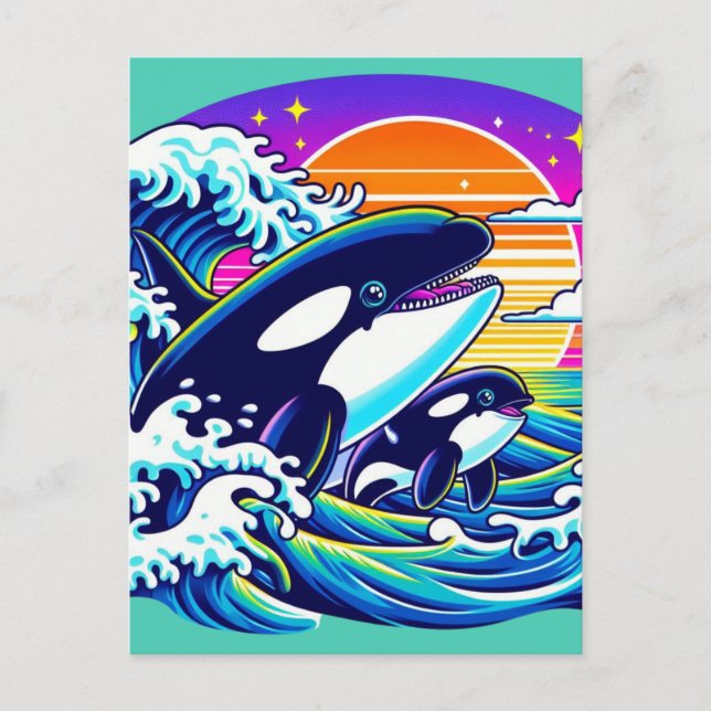 Surfing the Waves Postcard (Front)