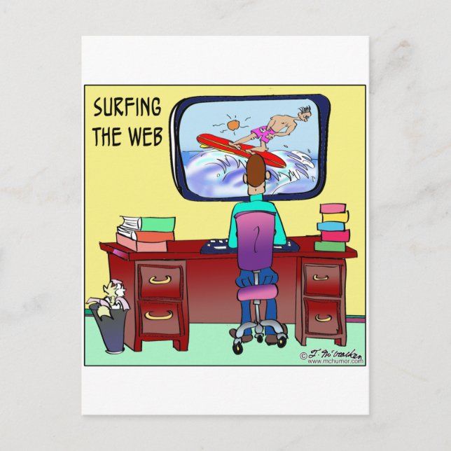 Surfing The Web Postcard (Front)