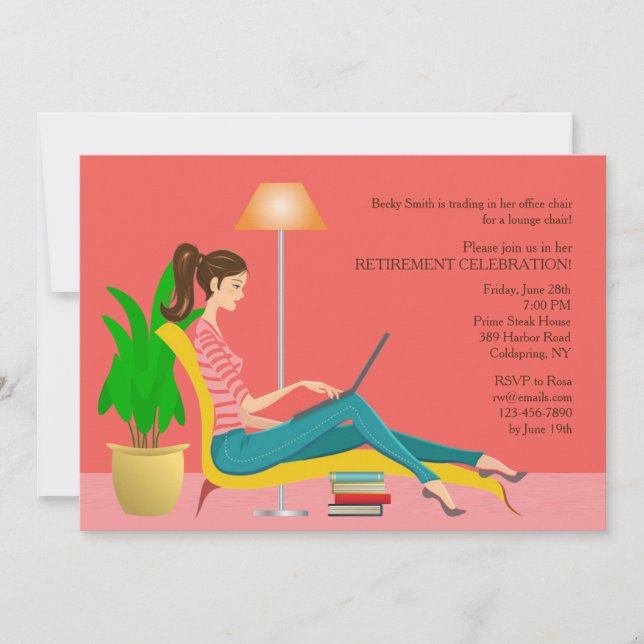 Surfing the Web Retirement Invitation (Front)